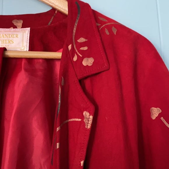 Vintage Cowgirl southwest suede Vintage Red Santa Fe Skirt & wrapjacket - Picture 13 of 15